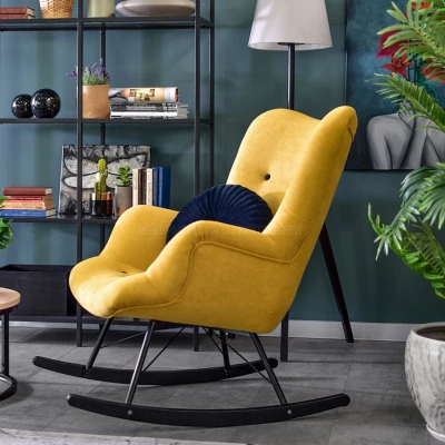 Houpací křeslo ENAS - žluté / černé