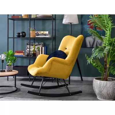 Houpací křeslo ENAS - žluté / černé