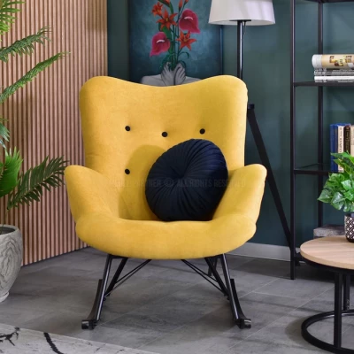 Houpací křeslo ENAS - žluté / černé