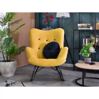 Houpací křeslo ENAS - žluté / černé