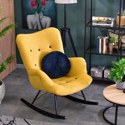 Houpací křeslo ENAS - žluté / černé