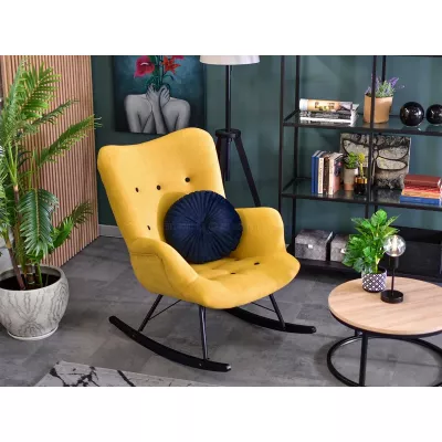 Houpací křeslo ENAS - žluté / černé