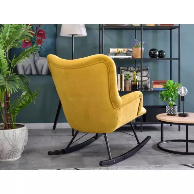 Houpací křeslo ENAS - žluté / černé