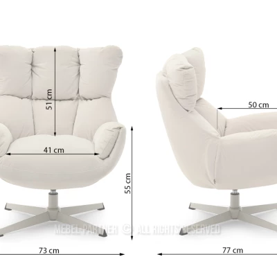 Otočné křeslo BOJANA - béžové / černé