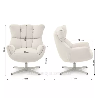 Otočné křeslo BOJANA - béžové / černé