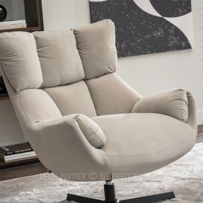 Otočné křeslo BOJANA - béžové / černé