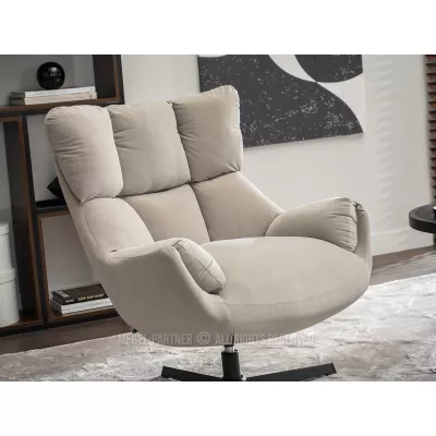 Otočné křeslo BOJANA - béžové / černé