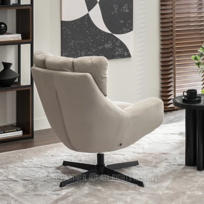 Otočné křeslo BOJANA - béžové / černé