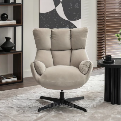 Otočné křeslo BOJANA - béžové / černé