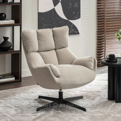 Otočné křeslo BOJANA - béžové / černé