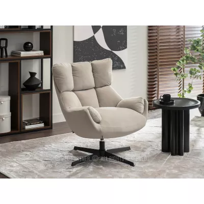 Otočné křeslo BOJANA - béžové / černé