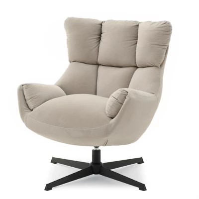 Otočné křeslo BOJANA - béžové / černé