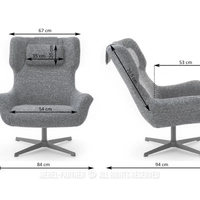 Otočné křeslo ANTE - béžové / černé