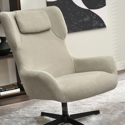 Otočné křeslo ANTE - béžové / černé