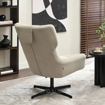 Otočné křeslo ANTE - béžové / černé