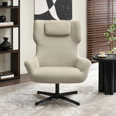 Otočné křeslo ANTE - béžové / černé