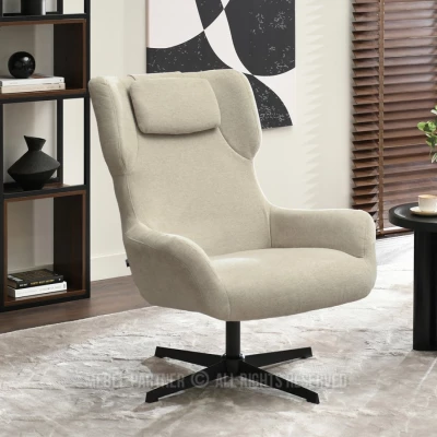 Otočné křeslo ANTE - béžové / černé