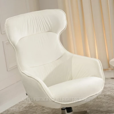 Otočné křeslo ušák BRADEN - krémové / béžové