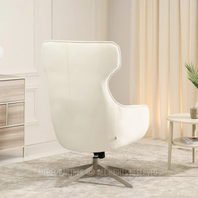 Otočné křeslo ušák BRADEN - krémové / béžové