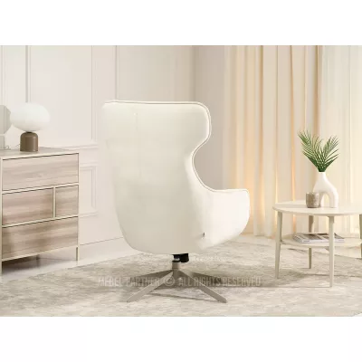 Otočné křeslo ušák BRADEN - krémové / béžové