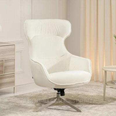 Otočné křeslo ušák BRADEN - krémové / béžové