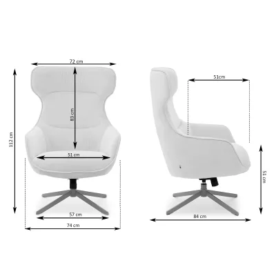 Otočné křeslo ušák BRADEN - krémové / béžové