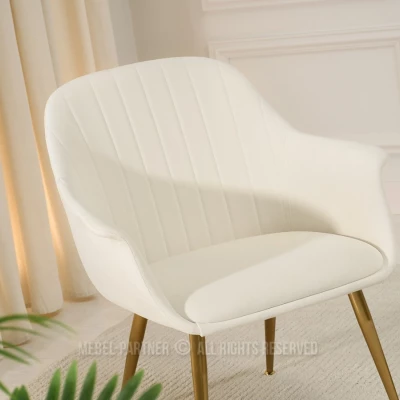 Čalouněné křeslo RAUL - krémové / zlaté