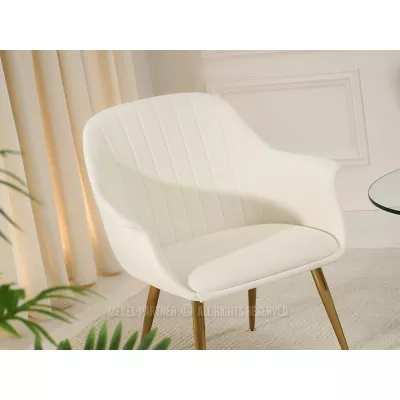 Čalouněné křeslo RAUL - krémové / zlaté