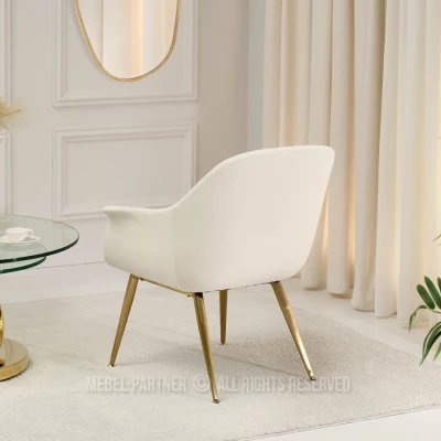 Čalouněné křeslo RAUL - krémové / zlaté