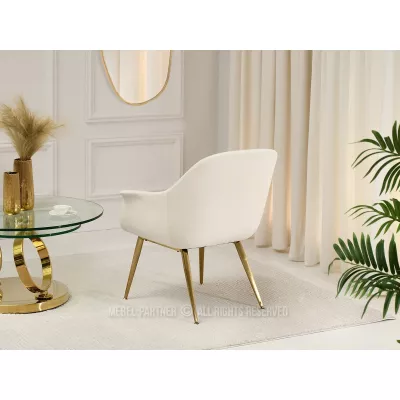 Čalouněné křeslo RAUL - krémové / zlaté