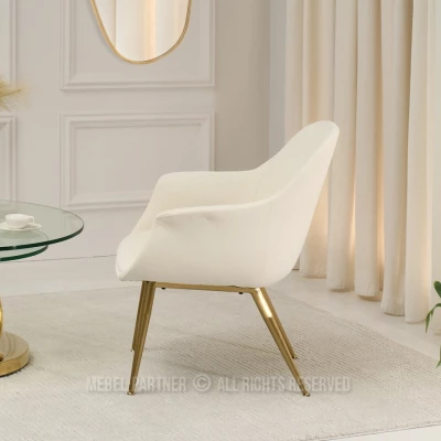 Čalouněné křeslo RAUL - krémové / zlaté