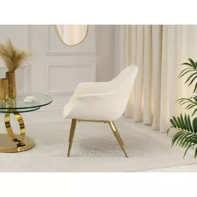 Čalouněné křeslo RAUL - krémové / zlaté