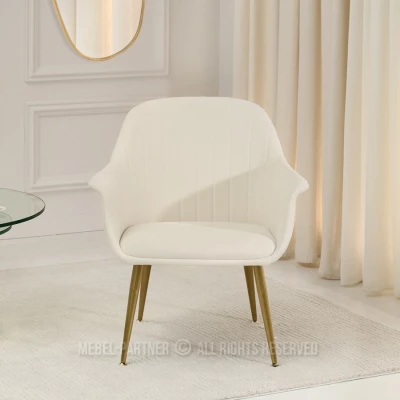 Čalouněné křeslo RAUL - krémové / zlaté