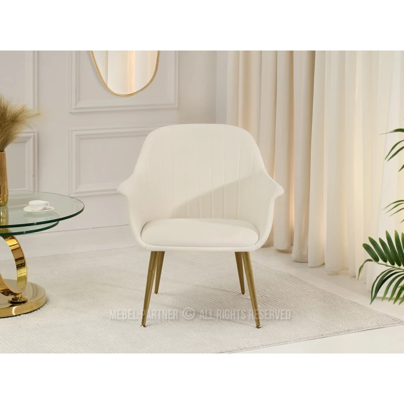 Čalouněné křeslo RAUL - krémové / zlaté