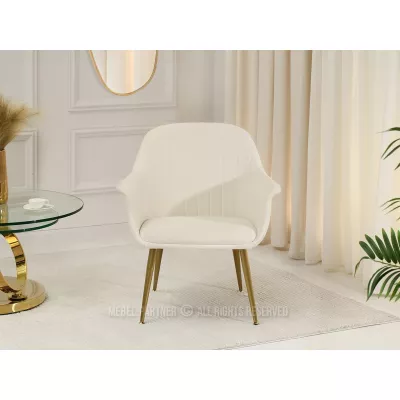 Čalouněné křeslo RAUL - krémové / zlaté