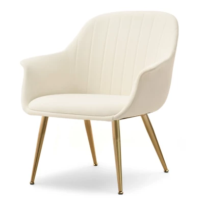 Čalouněné křeslo RAUL - krémové / zlaté