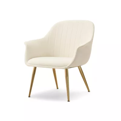 Čalouněné křeslo RAUL - krémové / zlaté
