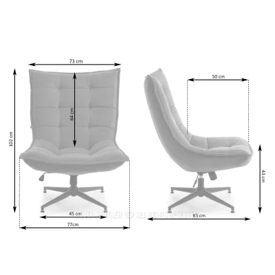 Otočné křeslo NIZAR - krémové