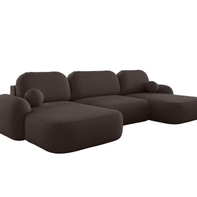 Rozkládací sedací souprava do U MOHYLA s úložným prostorem - hnědá