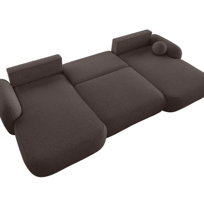 Rozkládací sedací souprava do U MOHYLA s úložným prostorem - hnědá