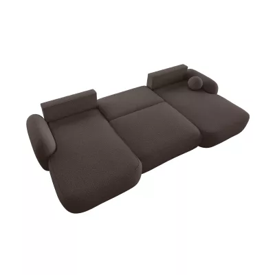 Rozkládací sedací souprava do U MOHYLA s úložným prostorem - hnědá