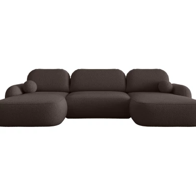 Rozkládací sedací souprava do U MOHYLA s úložným prostorem - hnědá