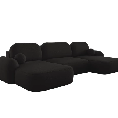 Rozkládací sedací souprava do U MOHYLA s úložným prostorem - černá