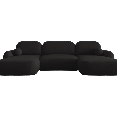 Rozkládací sedací souprava do U MOHYLA s úložným prostorem - černá