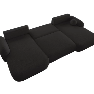 Rozkládací sedací souprava do U MOHYLA s úložným prostorem - černá