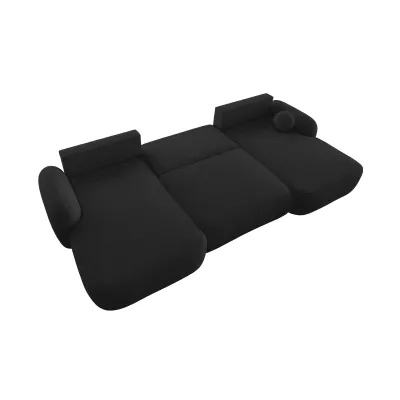 Rozkládací sedací souprava do U MOHYLA s úložným prostorem - černá