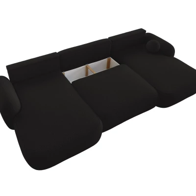 Rozkládací sedací souprava do U MOHYLA s úložným prostorem - černá
