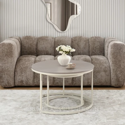 Set konferenčních stolků JACEK - béžový / krémový