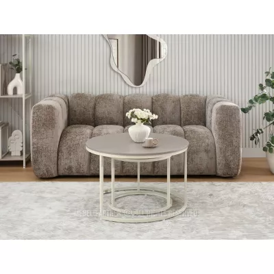 Set konferenčních stolků JACEK - béžový / krémový