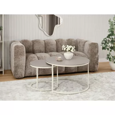 Set konferenčních stolků JACEK - béžový / krémový